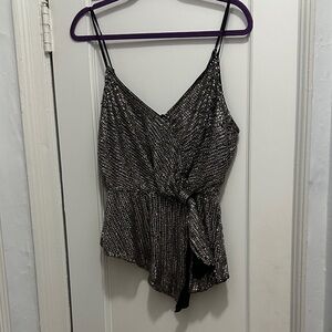 Parker Black and Silver Beaded Top